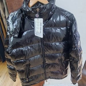 Moncler Size 1 Regular Maya Hooded puffer Jacket Black Men S (1) NWT.